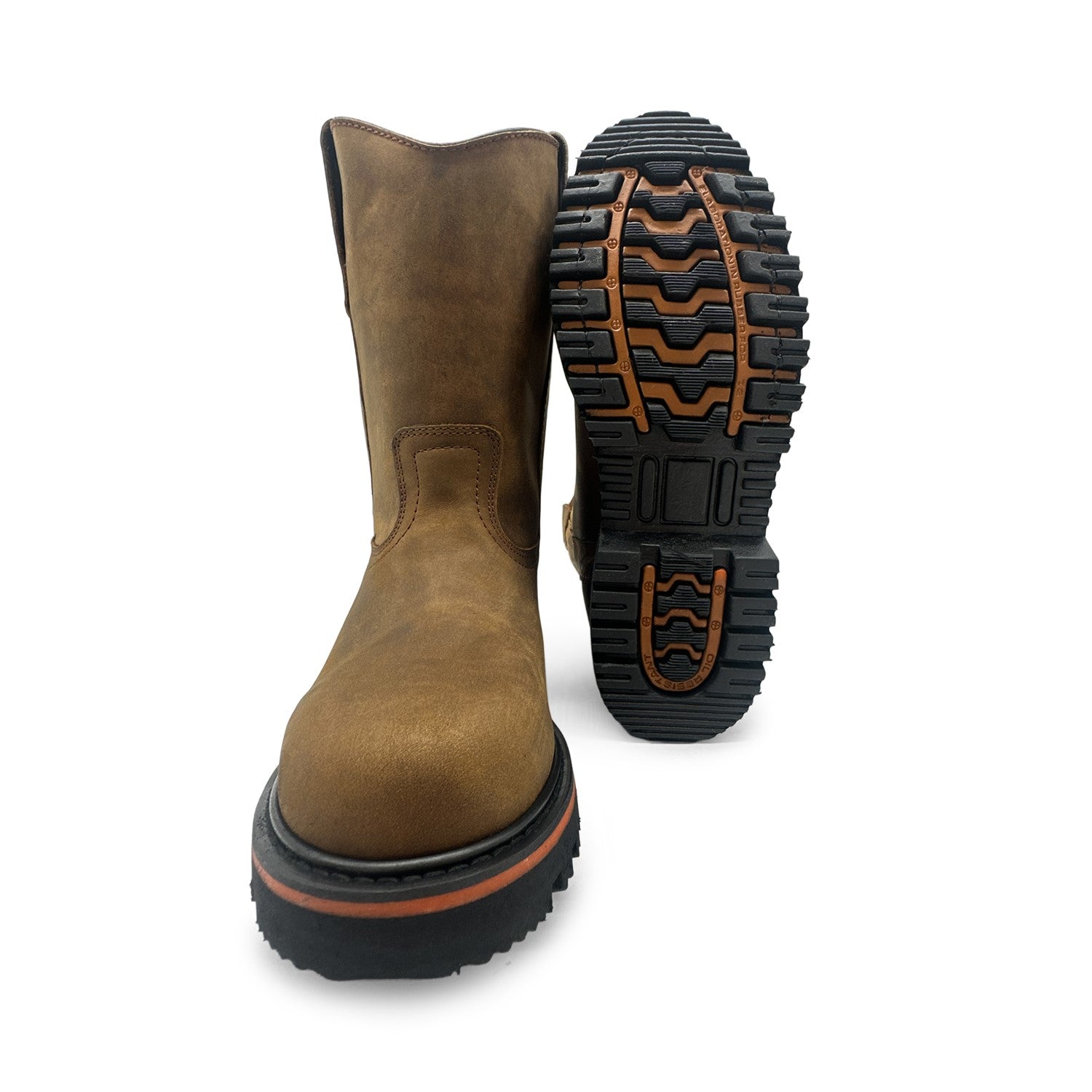 Men's Pull On Leather Heavy Duty Work Boot