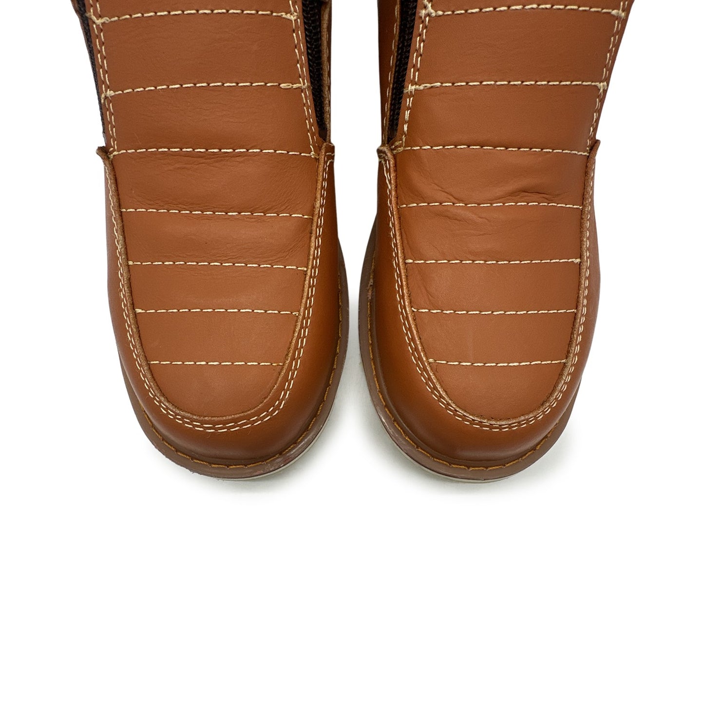 Men's Leather Moc Toe Double Zipper Soft Toe Work Boot