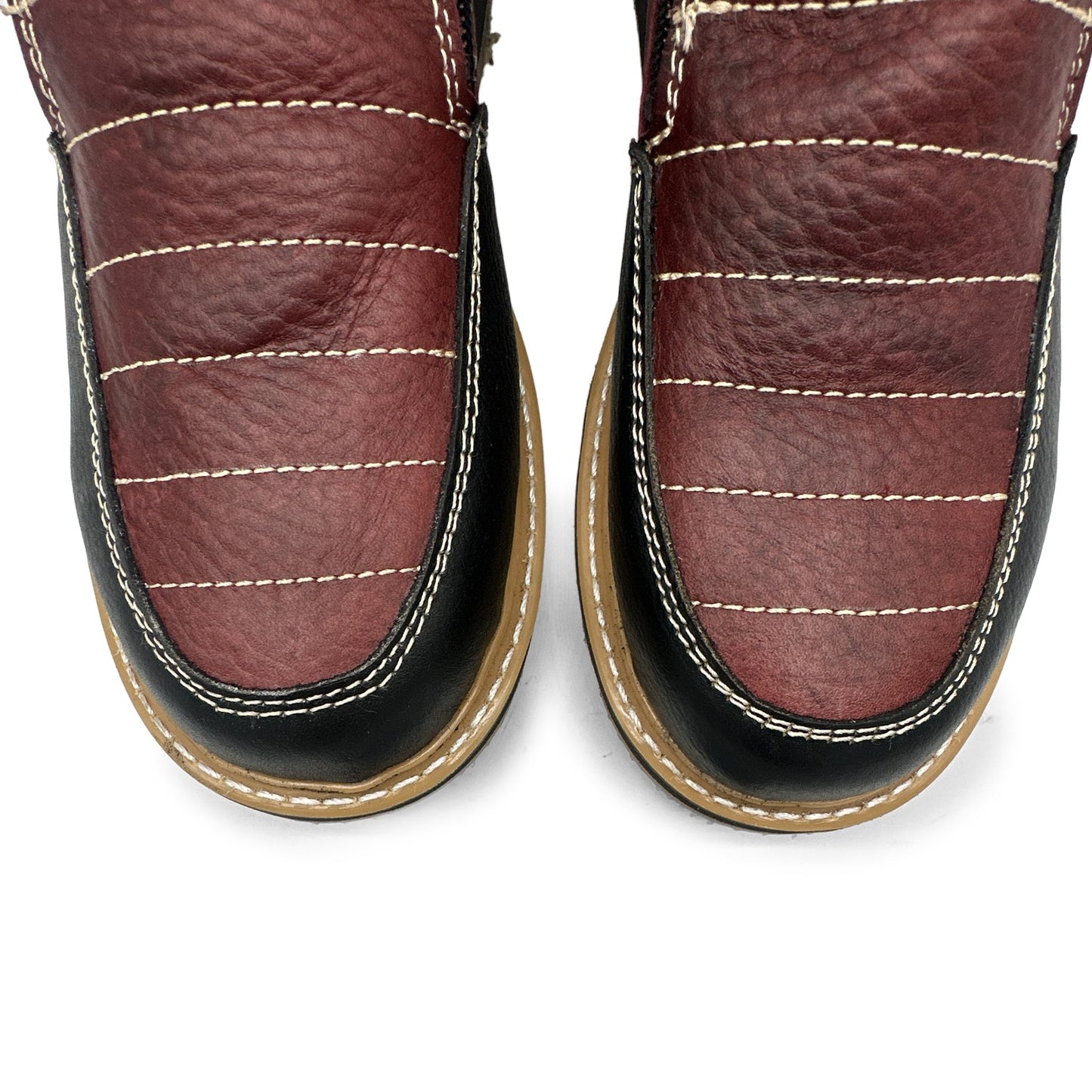 Men's Leather Moc Toe Double Zipper Soft Toe Work Boot