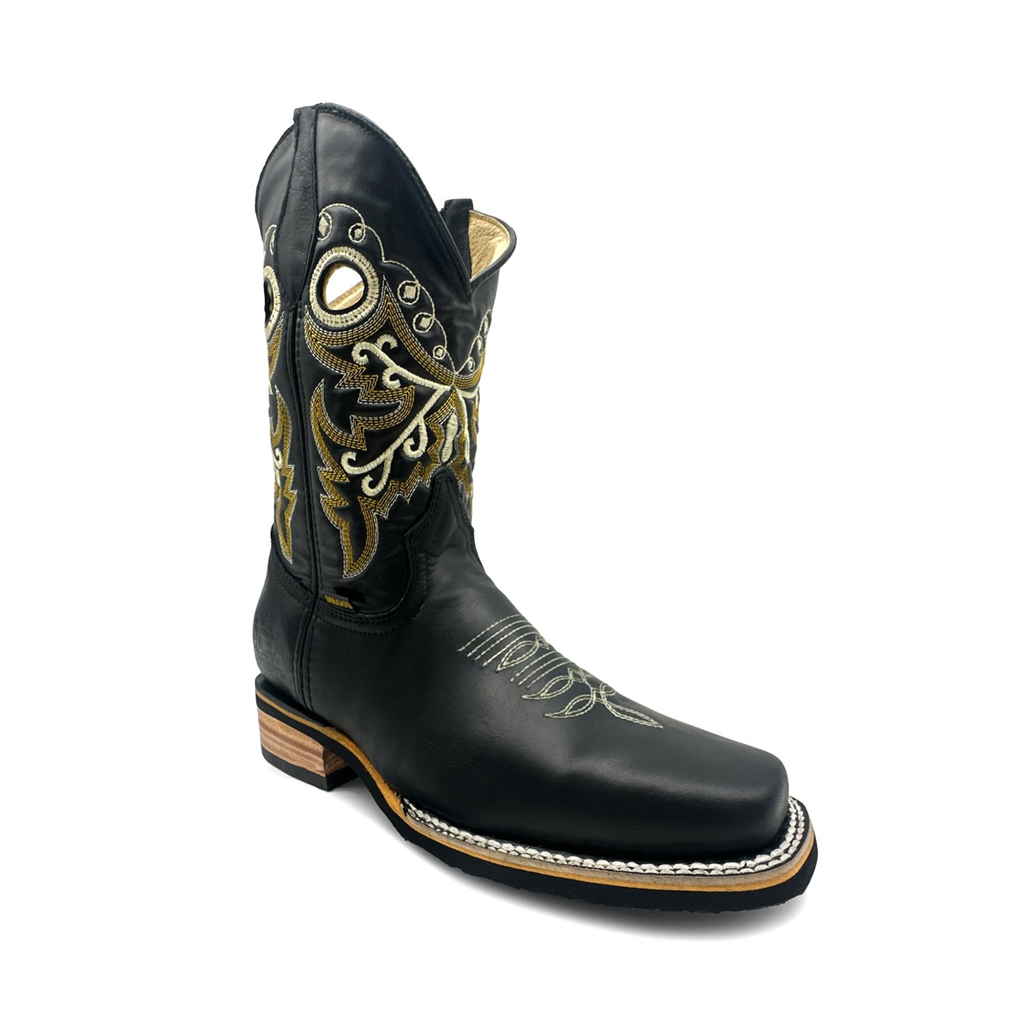 Men's Genuine Leather Cowboy Square Toe Western Rodeo Boots