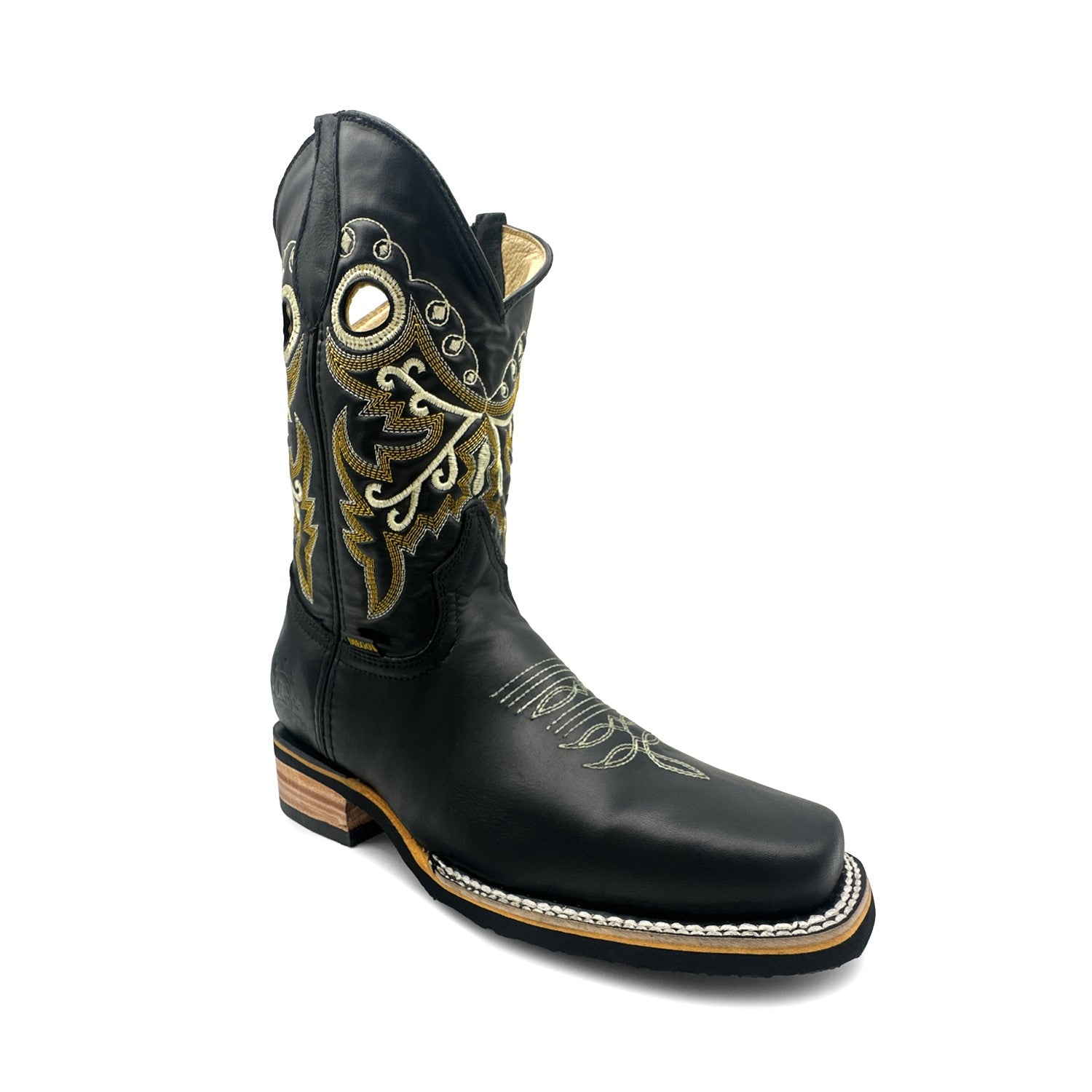 Men's Genuine Leather Cowboy Square Toe Western Rodeo Boots