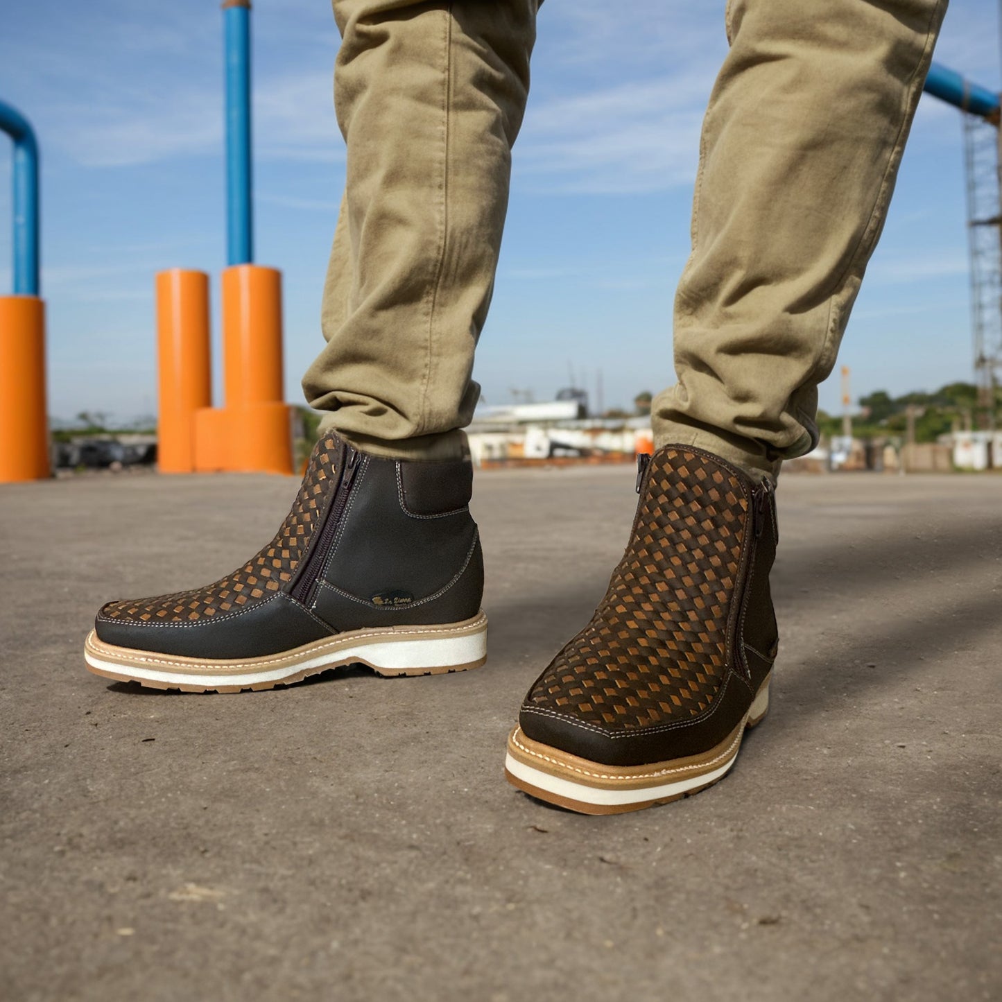 Men's Square Toe Leather Petatillo Work Boot