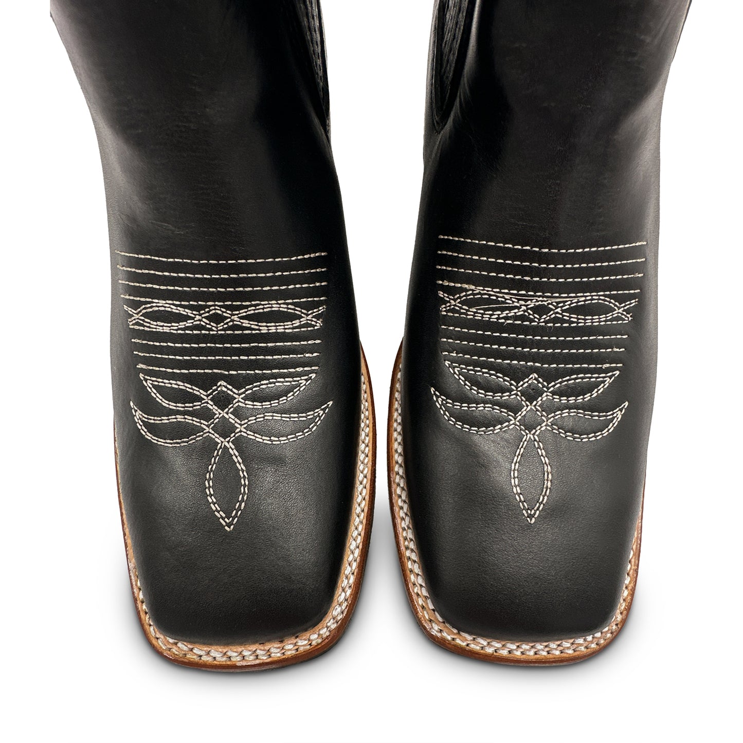 Men’s Genuine Leather Square Toe Short Ankle Cowboy Boot