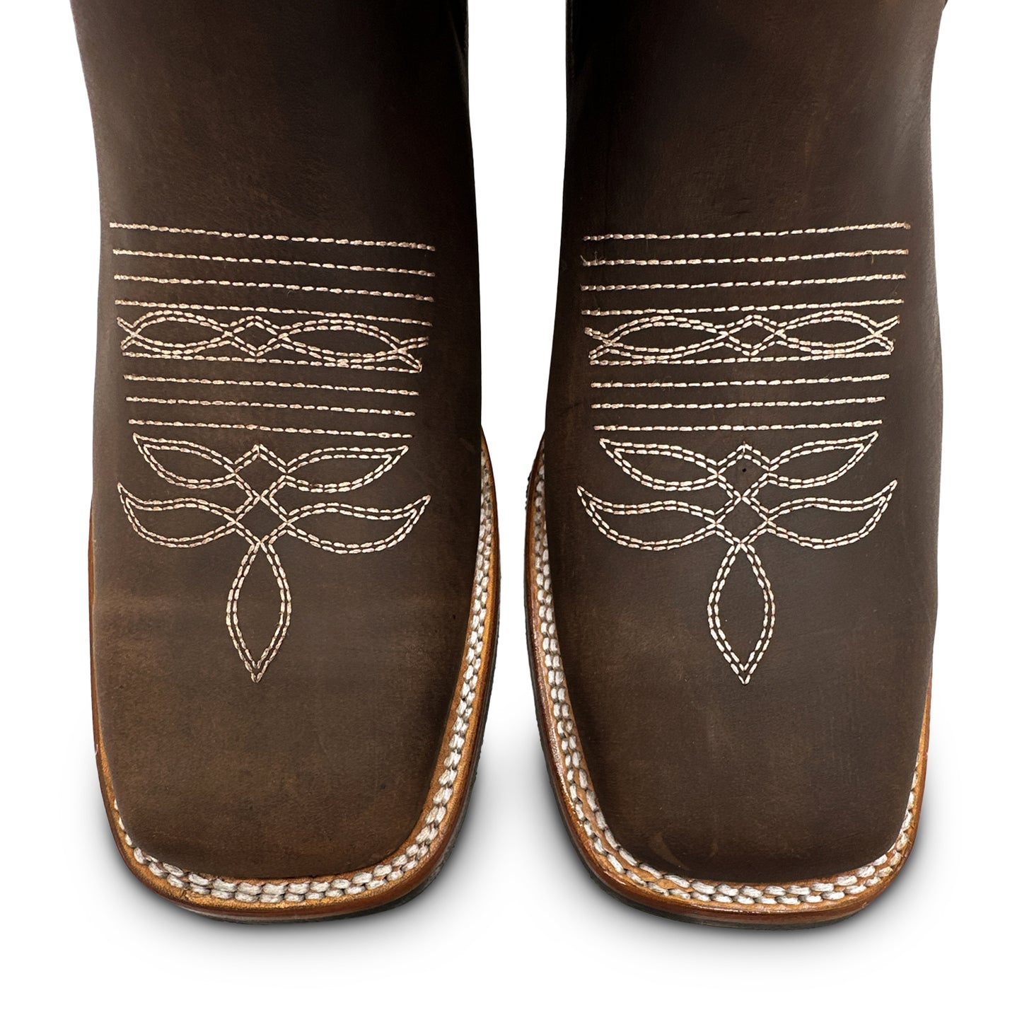 Men’s Genuine Leather Square Toe Short Ankle Cowboy Boot