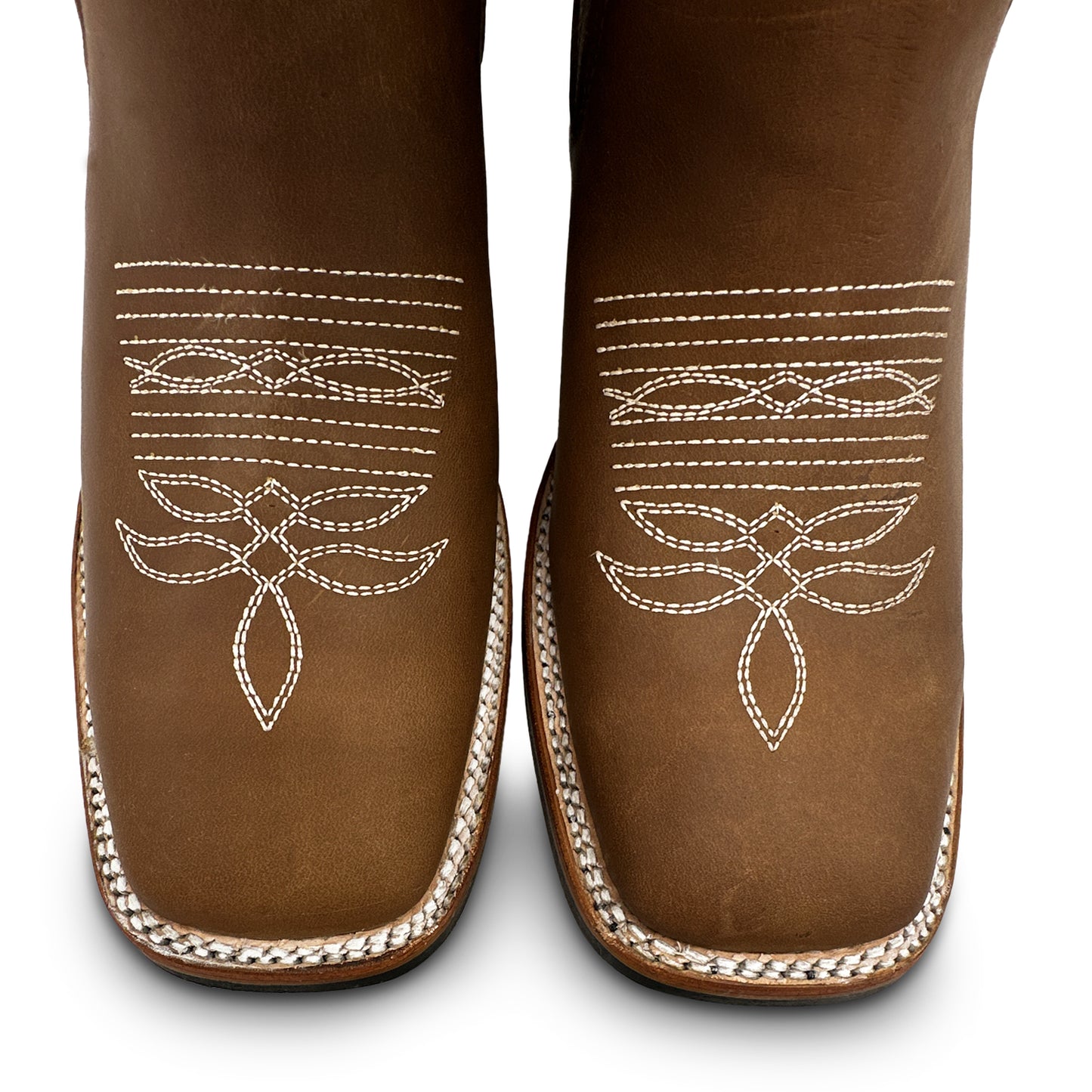 Men’s Genuine Leather Square Toe Short Ankle Cowboy Boot