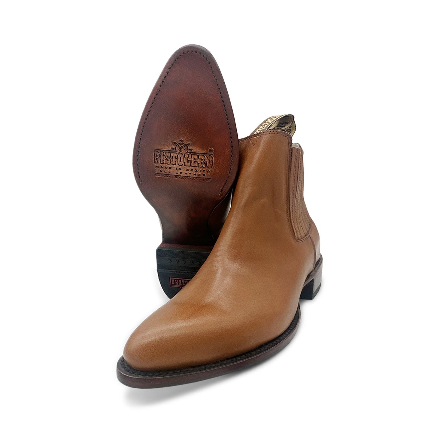 Men’s J Toe Leather Brown Ankle Cowboy Boot