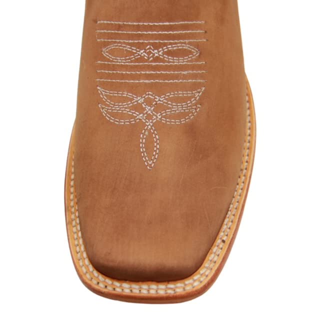 Men's Genuine Leather Square Toe Short Ankle Rodeo Cowboy Boot