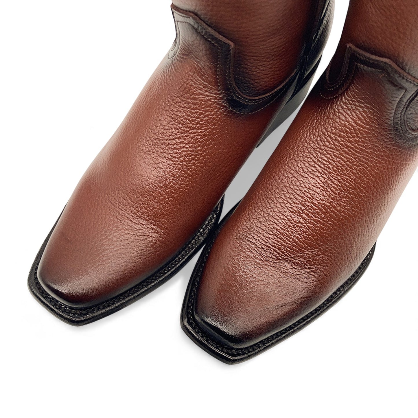 Men's Leather Midcalf Western Cowboy Boot Dubai Square Toe With Full Side Zipper