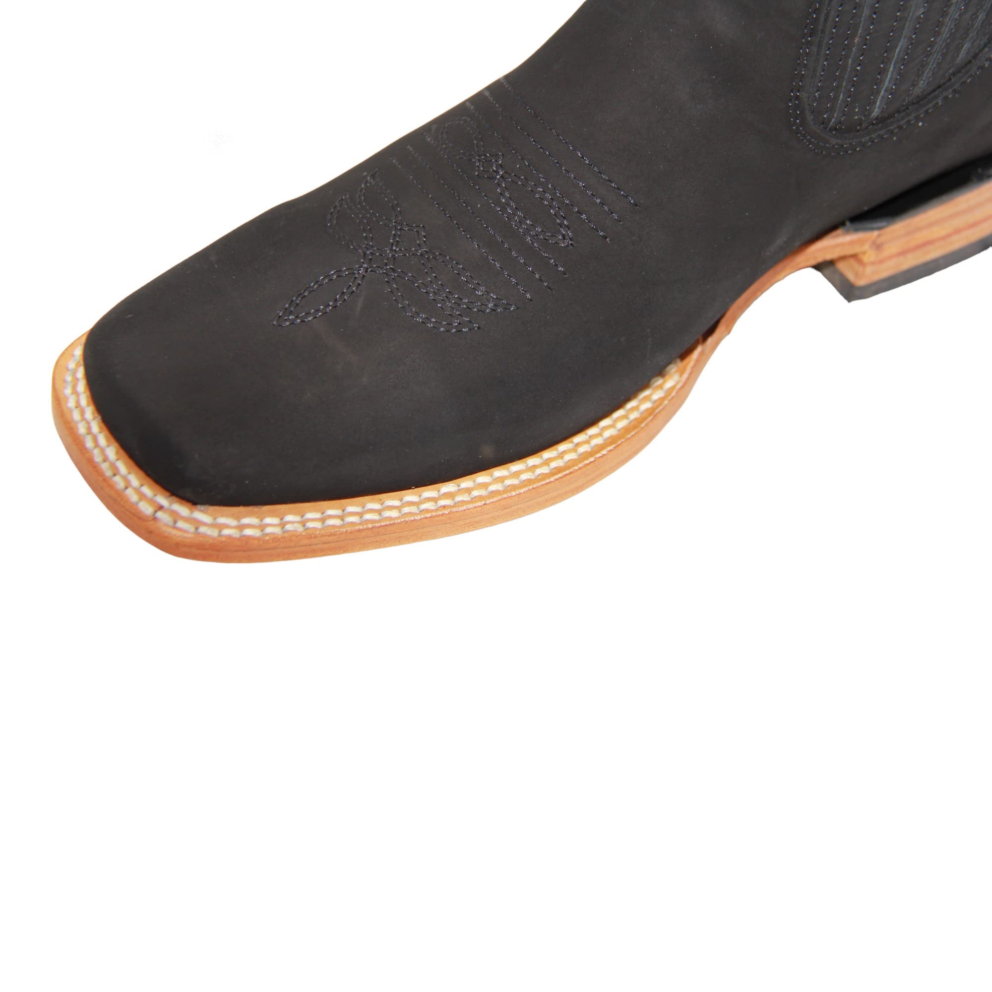 Men's Genuine Leather Square Toe Short Ankle Rodeo Cowboy Boot