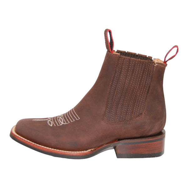 Women's Short Ankle Brown Leather Boot