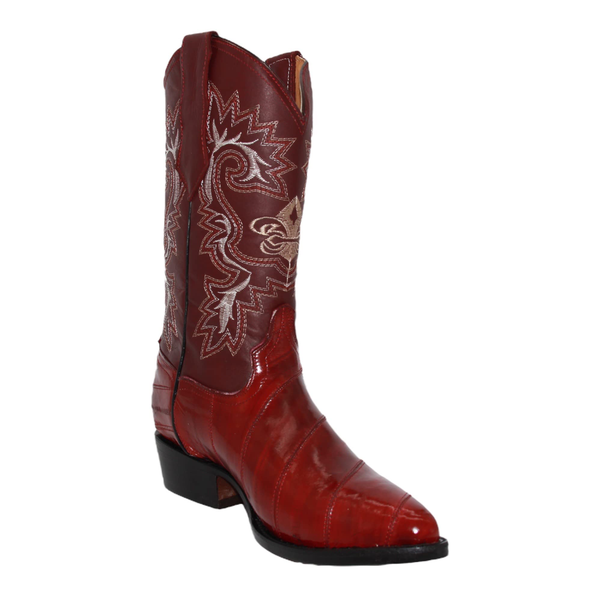 Men's Genuine EEL Skin J Toe Leather Cowboy Boots