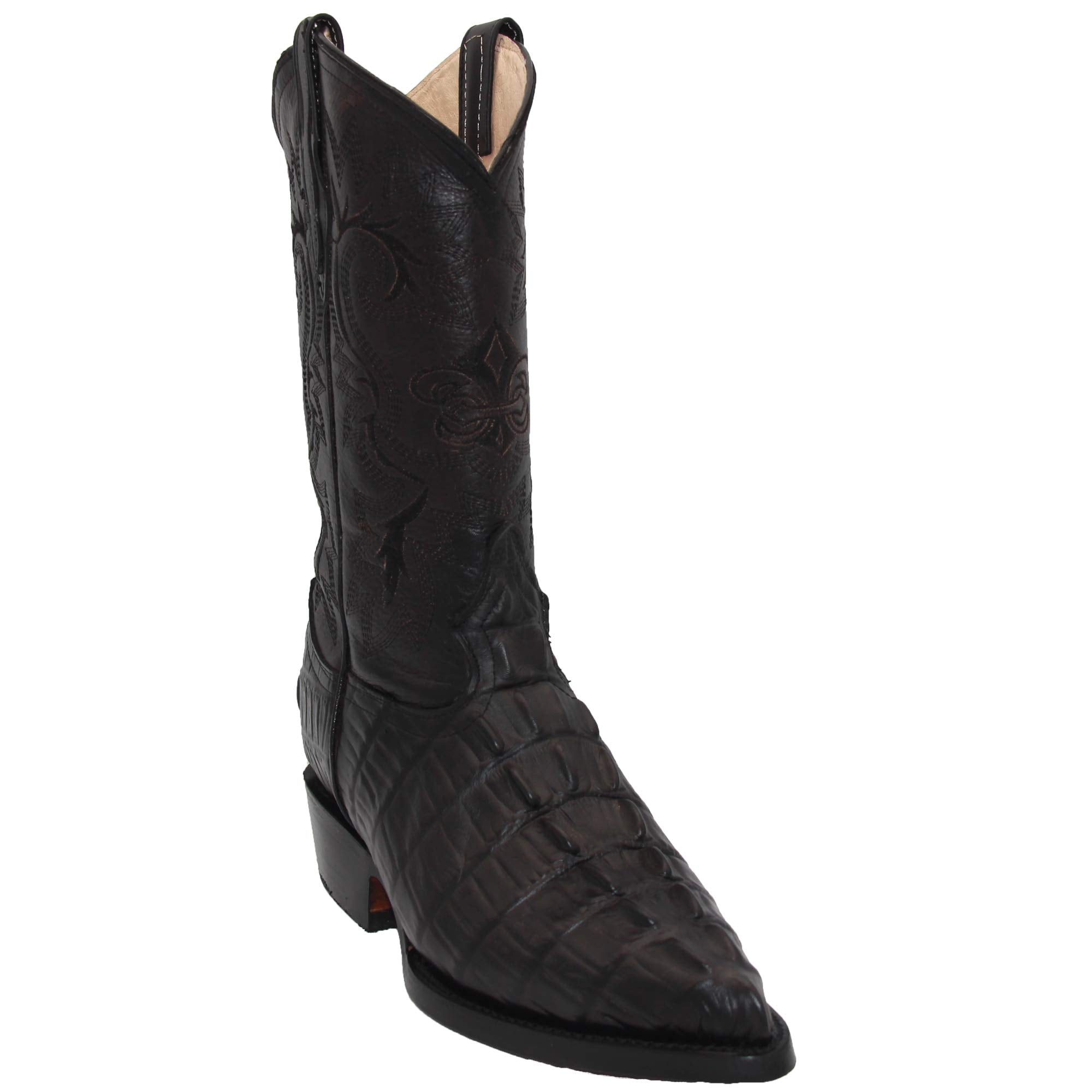 Men's Leather Crocodile Alligator Print Western Cowboy Boots