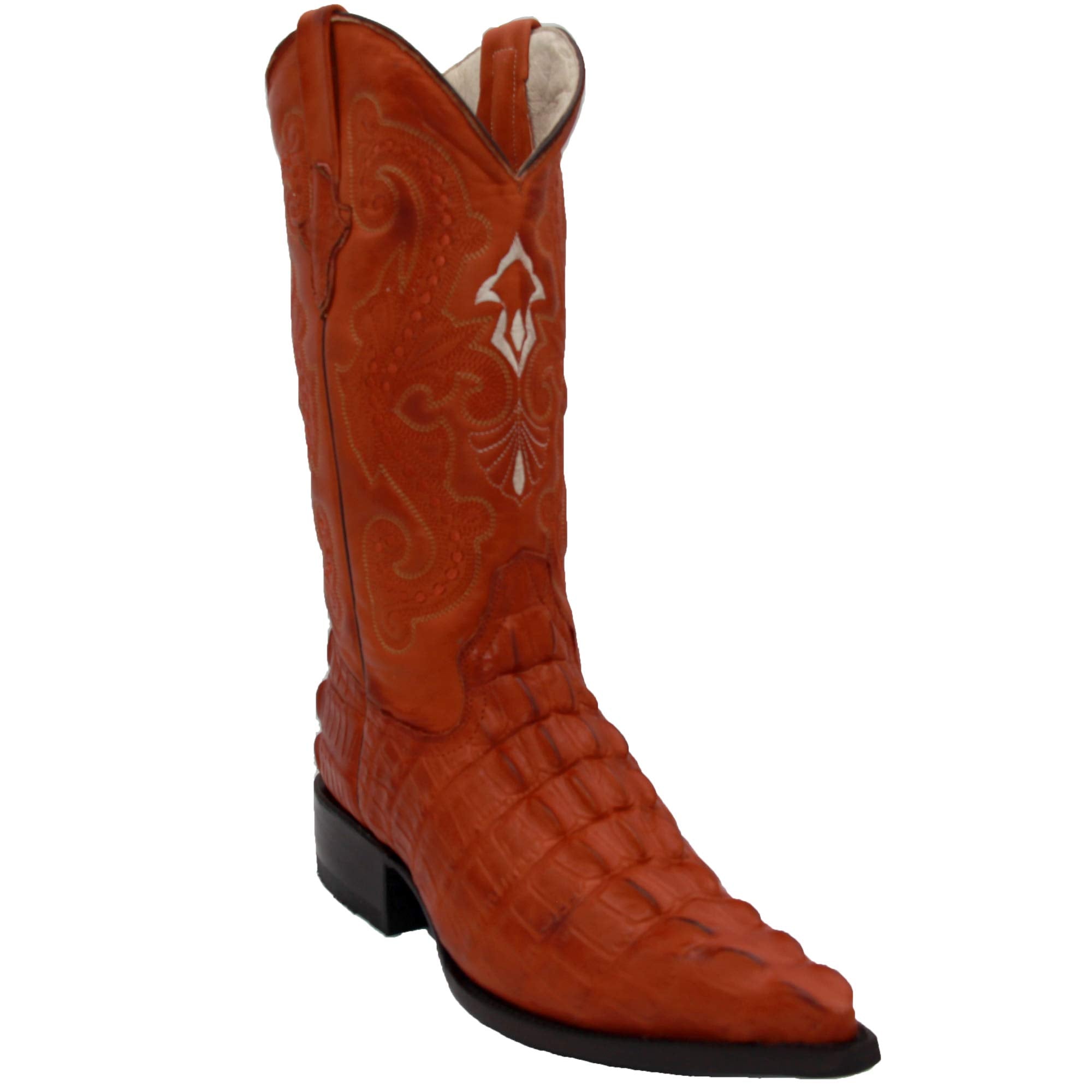 Men's Crocodile Alligator Print Leather Cowboy Western Boots Snip Toe