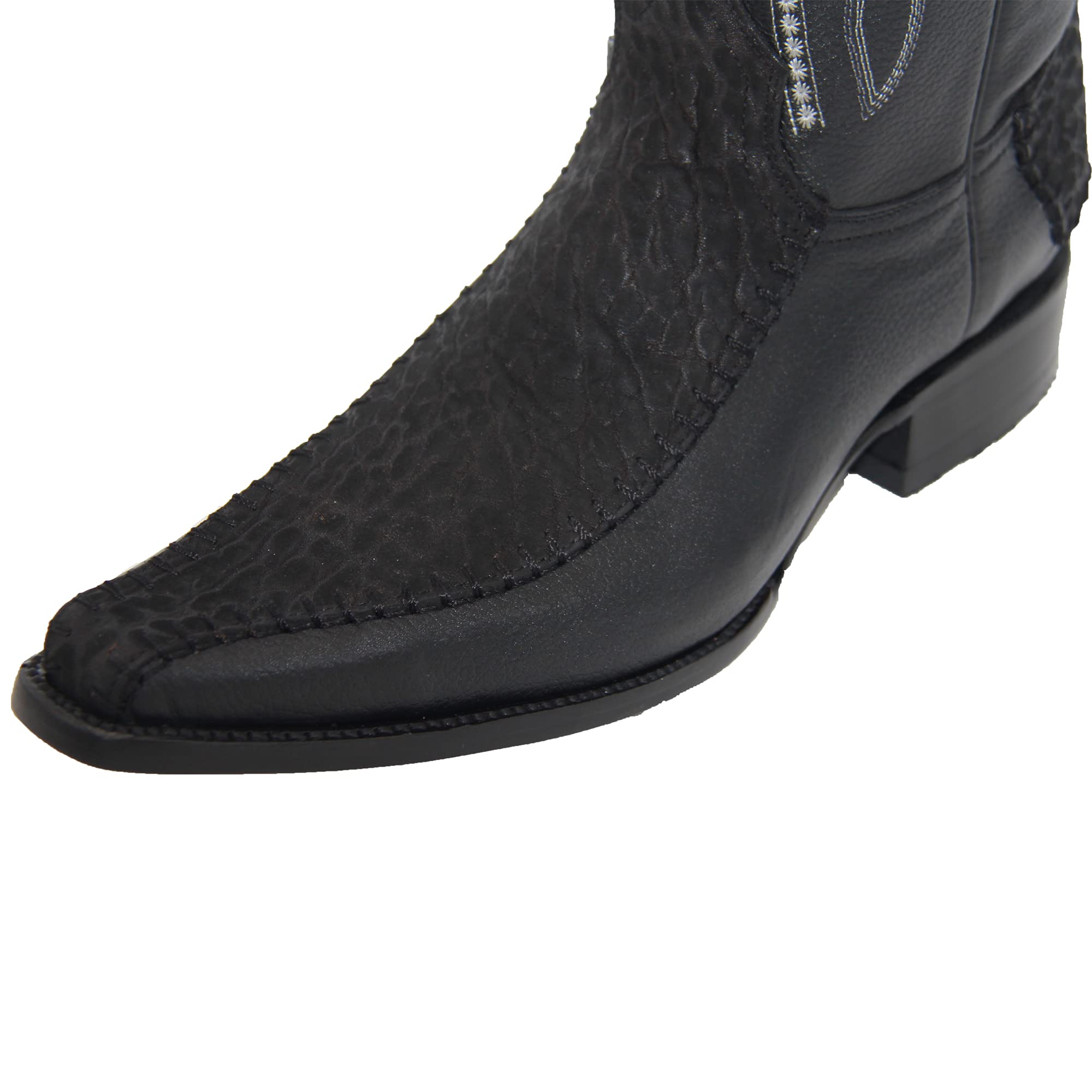 Men’s Genuine Leather Luxury Western Bull Neck Print Cowboy Boot