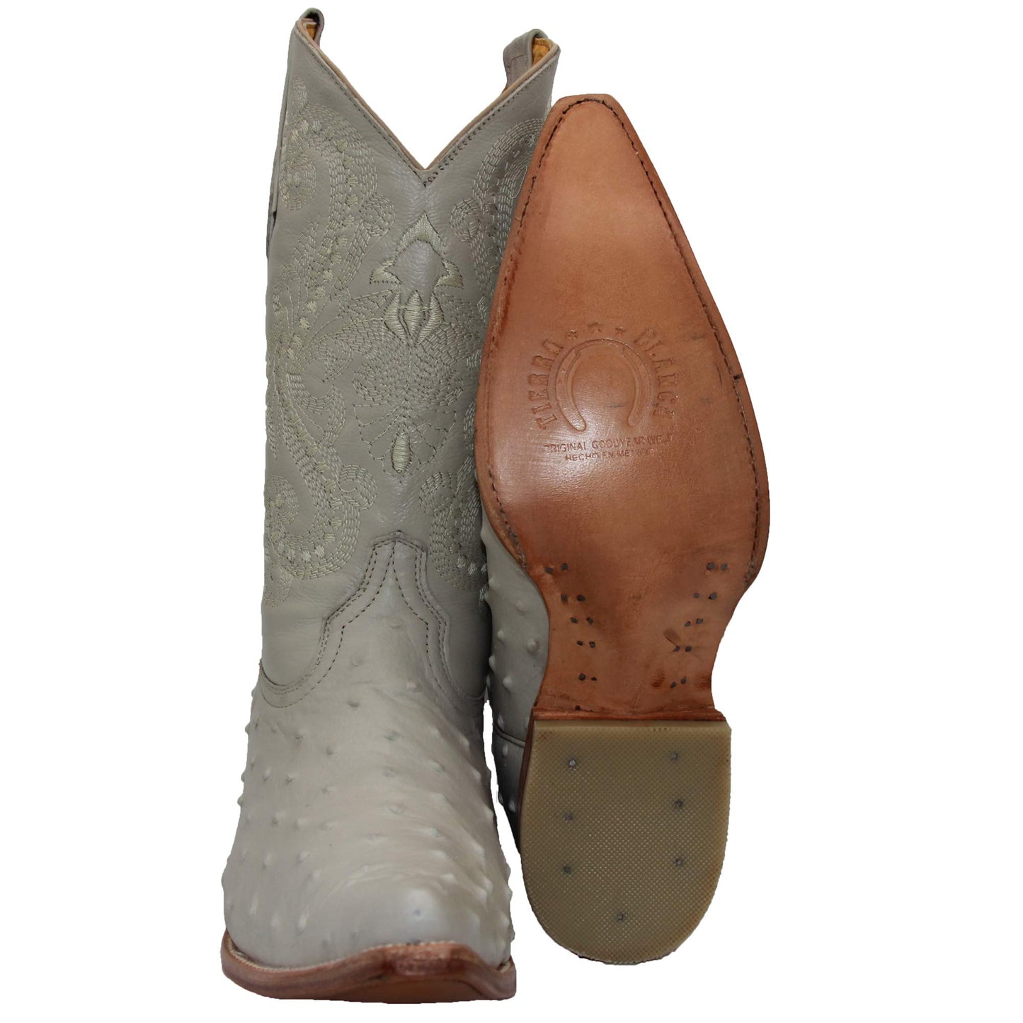 Men's Snip Toe Chihuahua Ostrich Print Cowboy Boot