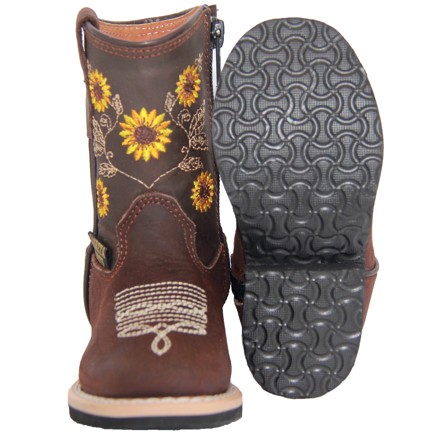 Infant Toddler Girls Western Boots Floral Sunflower Embroidered Cowgirl Cowboy Boot