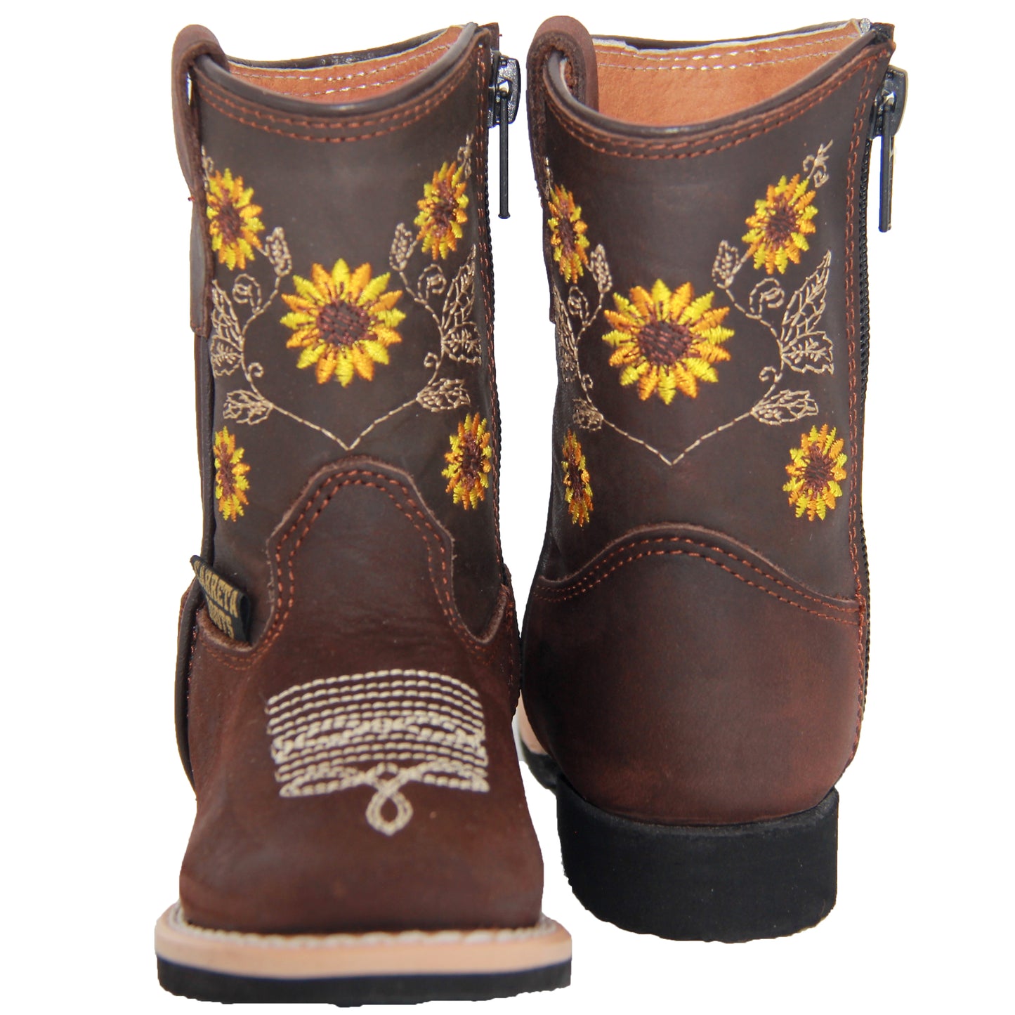 Infant Toddler Girls Western Boots Floral Sunflower Embroidered Cowgirl Cowboy Boot