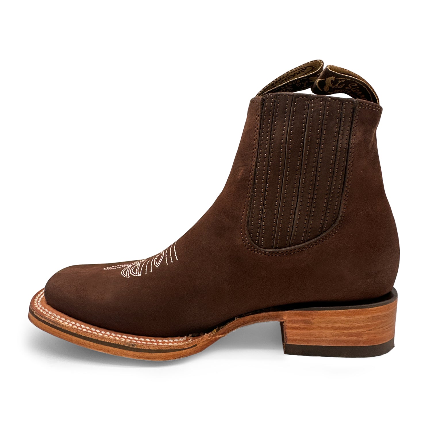 Men's Genuine Leather Square Toe Short Ankle Rodeo Cowboy Boot