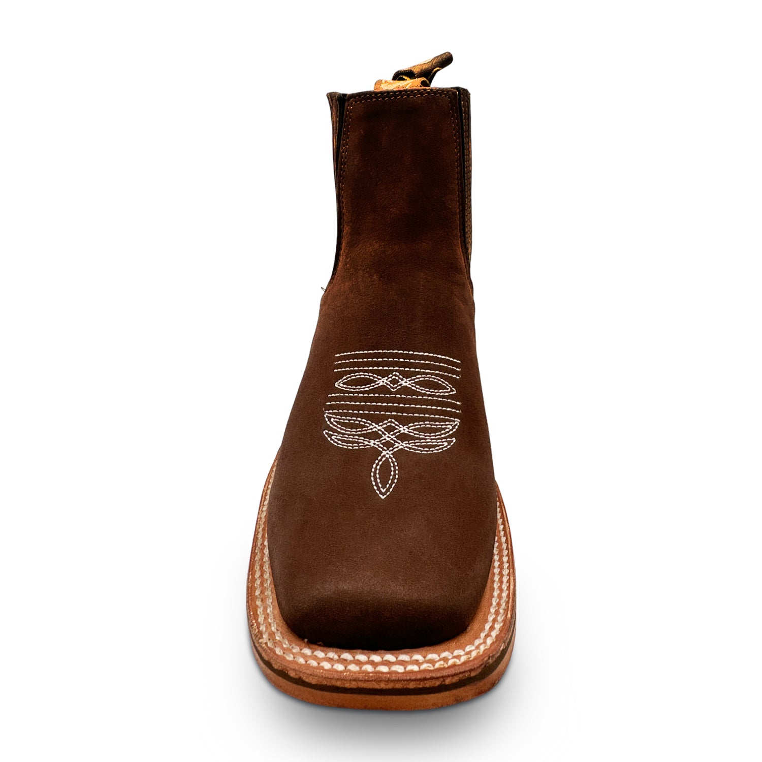 Men's Genuine Leather Square Toe Short Ankle Rodeo Cowboy Boot