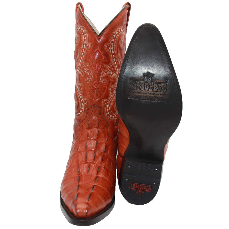 Men's Leather Crocodile Alligator Print J Toe Western Boot