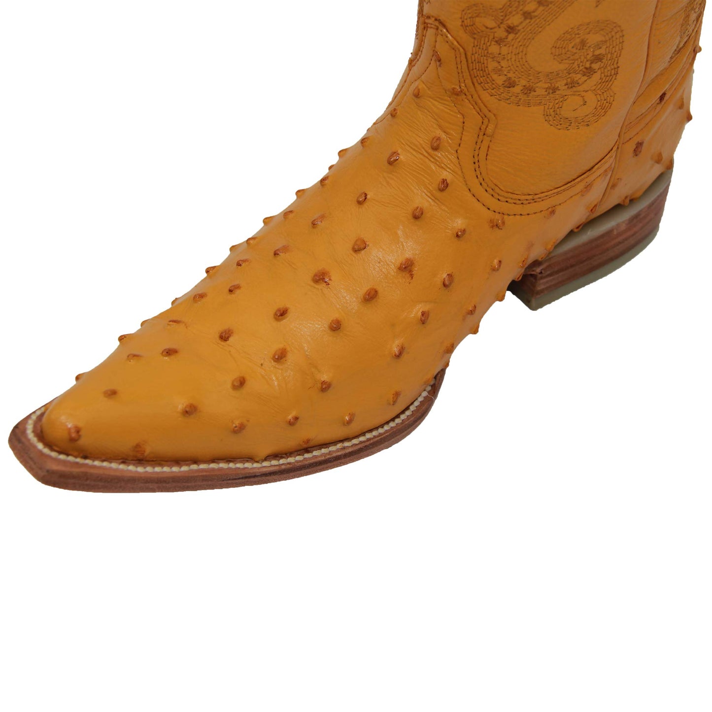 Men's Snip Toe Chihuahua Ostrich Print Cowboy Boot