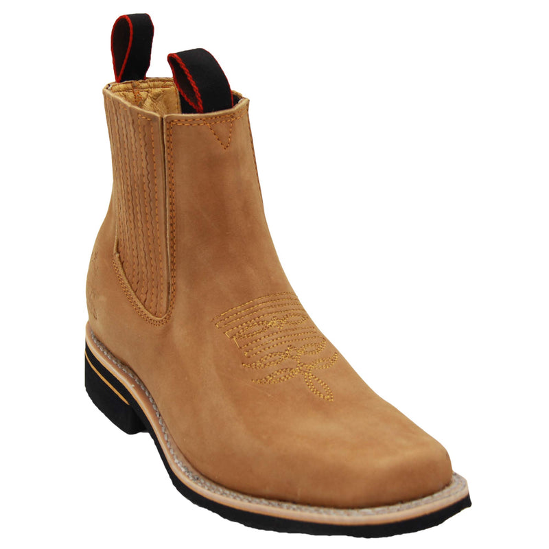 Men’s Square Toe Short Ankle Western Work Boot