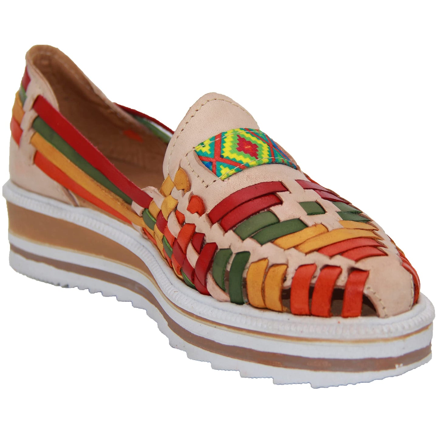 Women’s Leather Huarache Wedge Sandal, Mexican Huarache Sandal, Platform Huarache Sandal