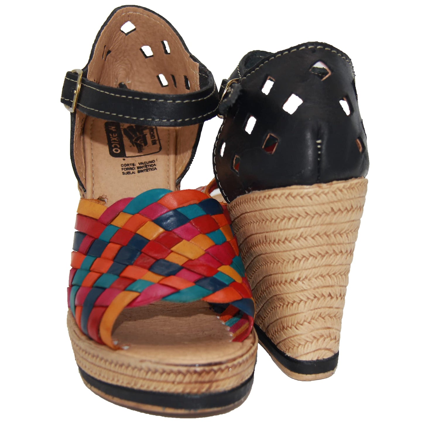 Women's Leather Mexican Huarache Wedge Sandal