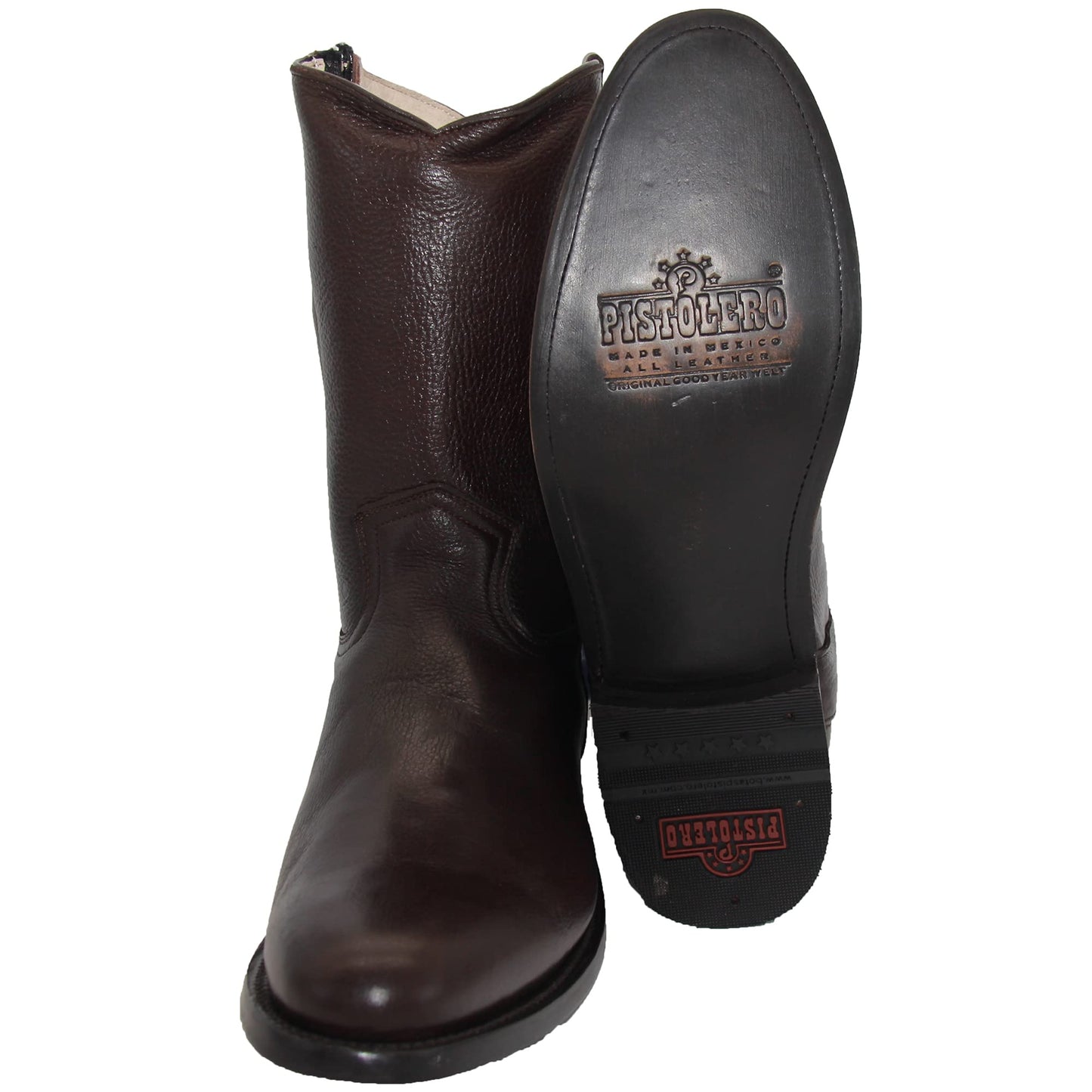 Men’s Genuine Leather Round Toe Roper Western Boot