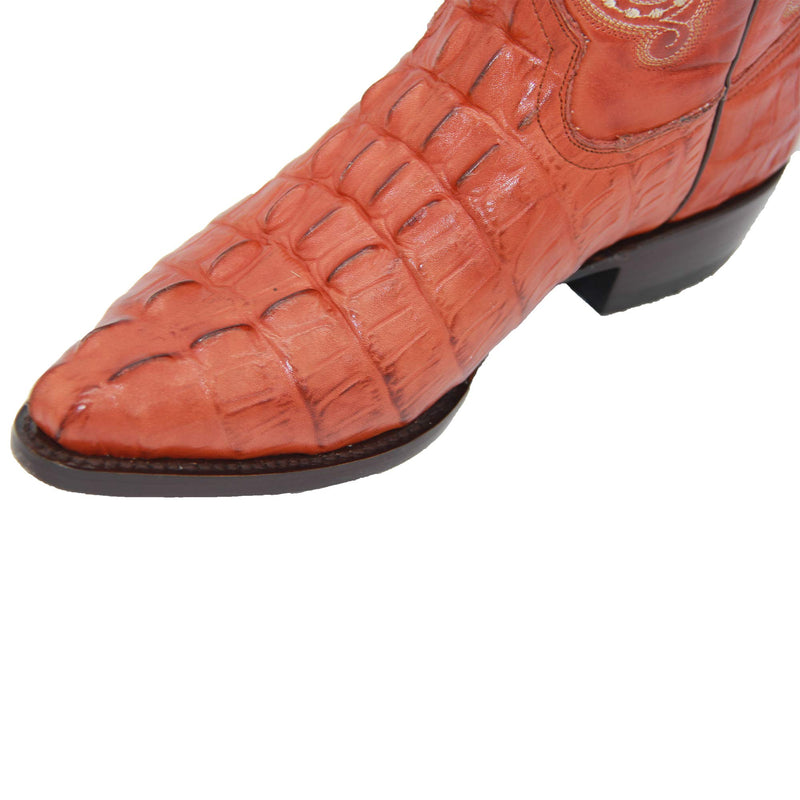 Men's Leather Crocodile Alligator Print J Toe Western Boot