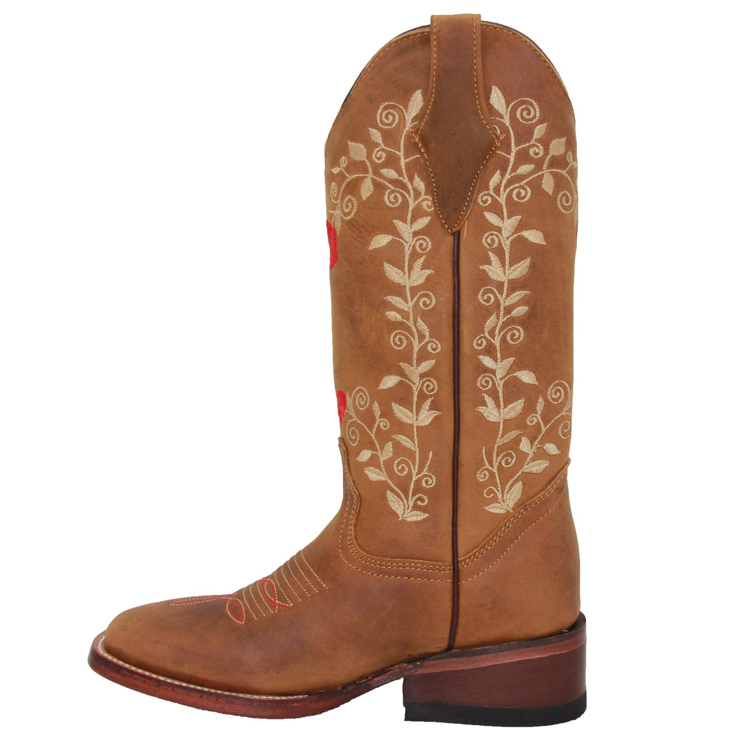 Womens Western Square Toe Leather Boots