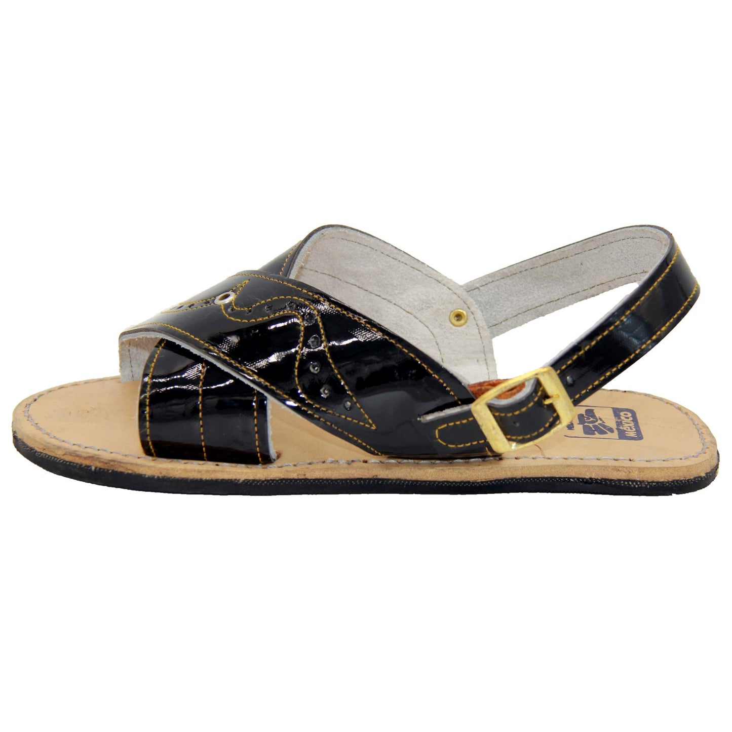 Mens Shiny Leather Mexican Huarache Sandal