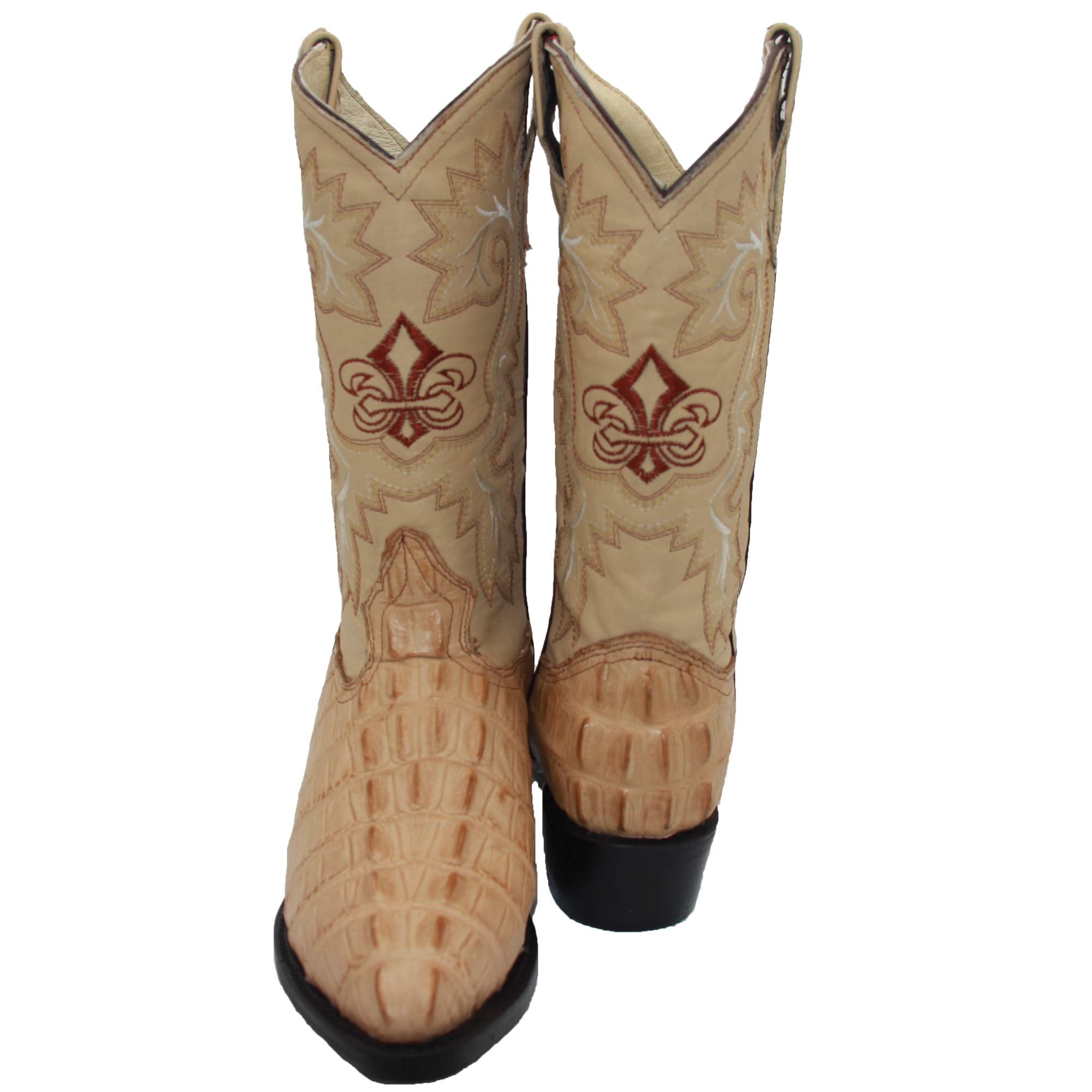 Men's Leather Crocodile Alligator Print Western Cowboy Boots