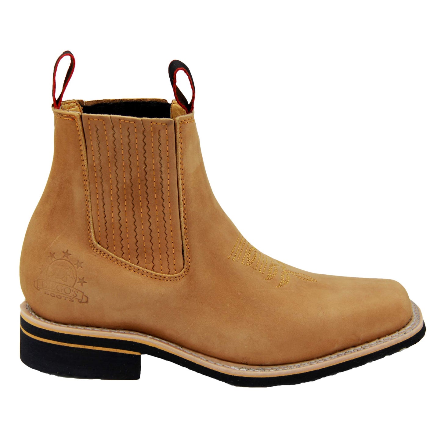 Men’s Square Toe Short Ankle Western Work Boot