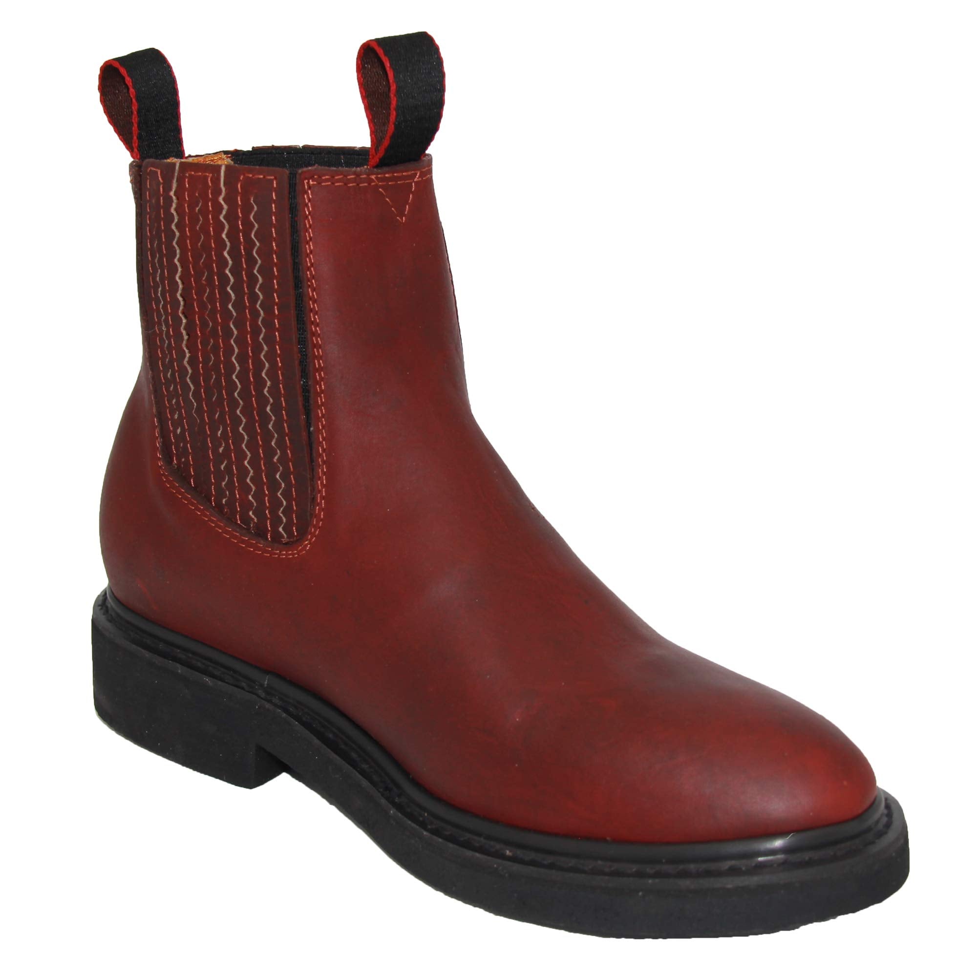 Men's Genuine Leather Short Ankle Western Cowboy Boot, Men's Leather Work Boot