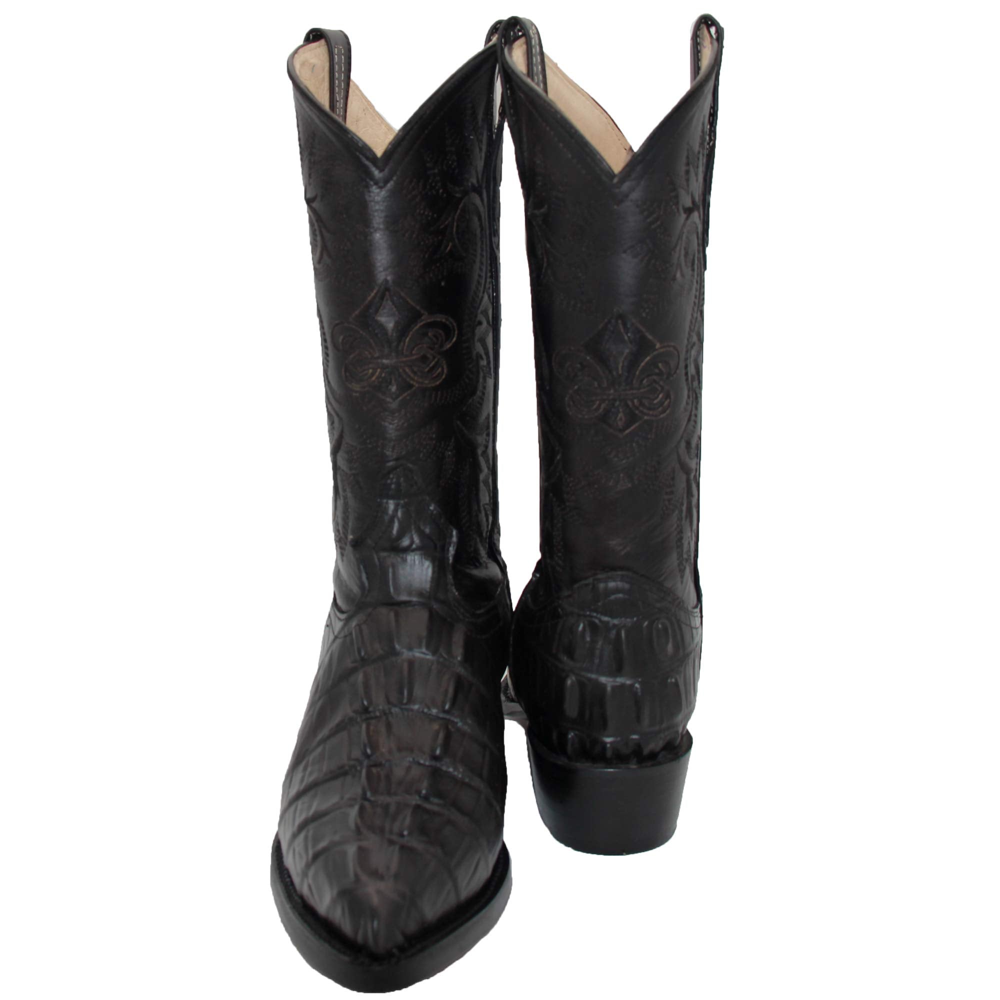 Men's Leather Crocodile Alligator Print Western Cowboy Boots