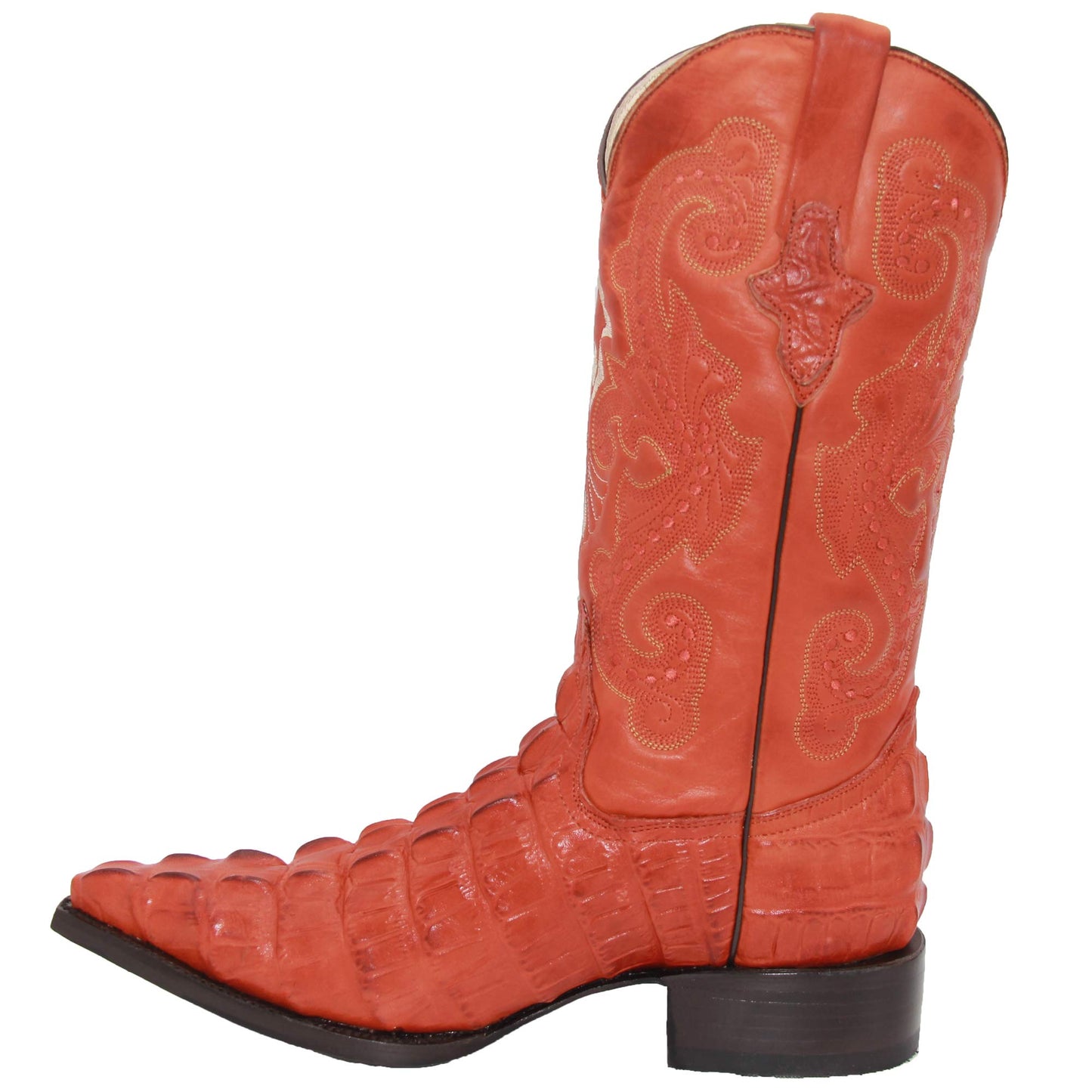 Mens Crocodile Alligator Print Leather Snip Toe Western Boots