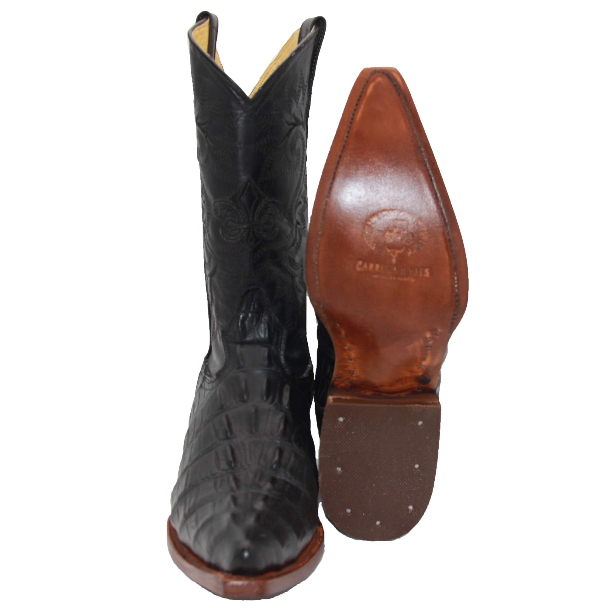 Men's Luxury Leather Crocodile Alligator Print Snip Toe Western Cowboy Boots