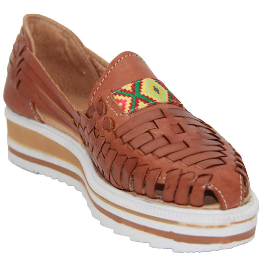 Women’s Leather Huarache Wedge Sandal, Mexican Huarache Sandal, Platform Huarache Sandal