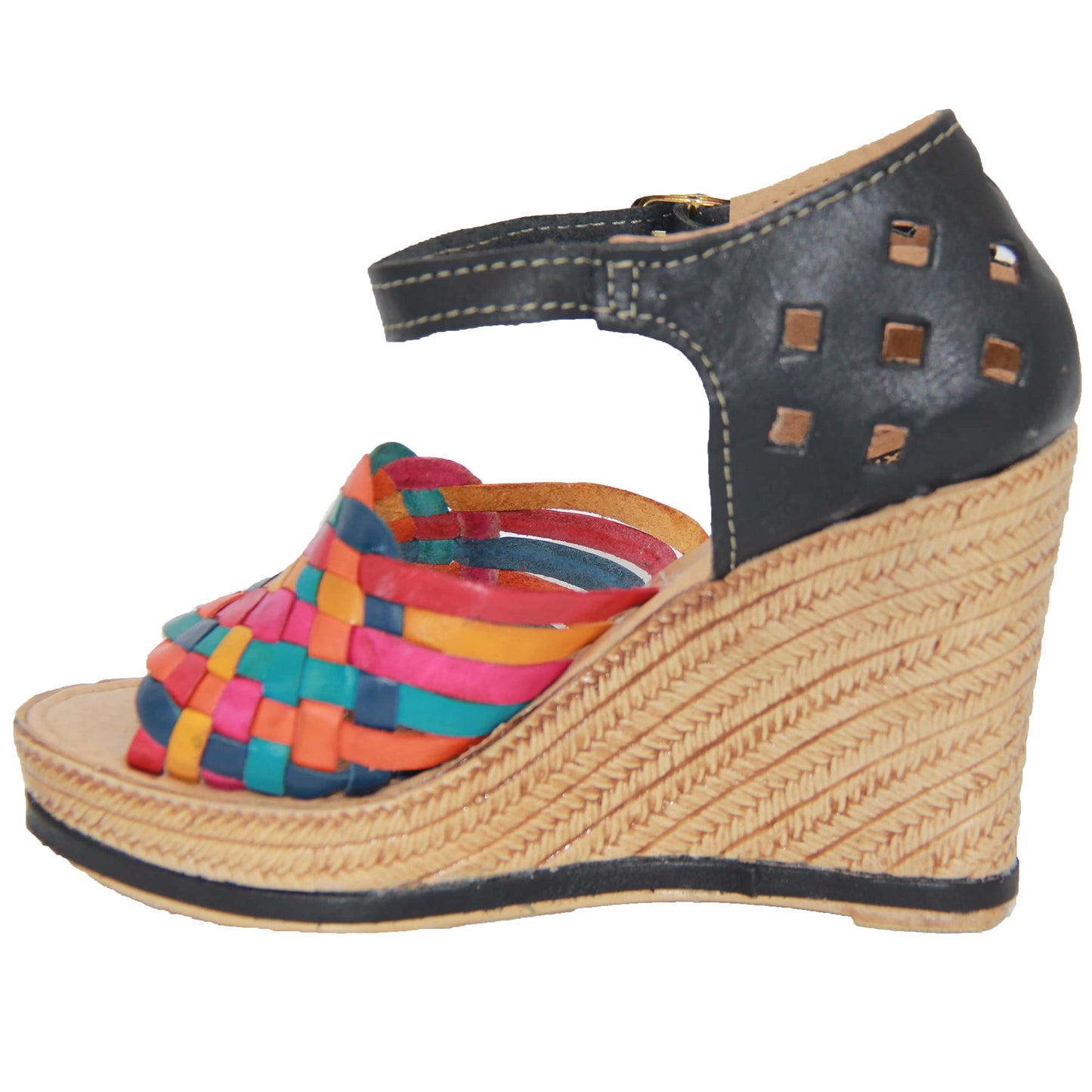 Women's Leather Mexican Huarache Wedge Sandal