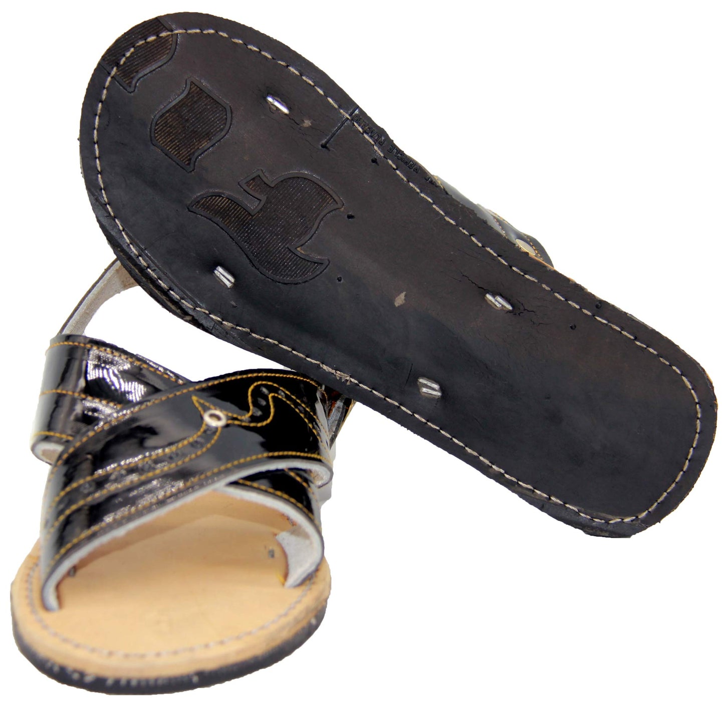 Mens Shiny Leather Mexican Huarache Sandal