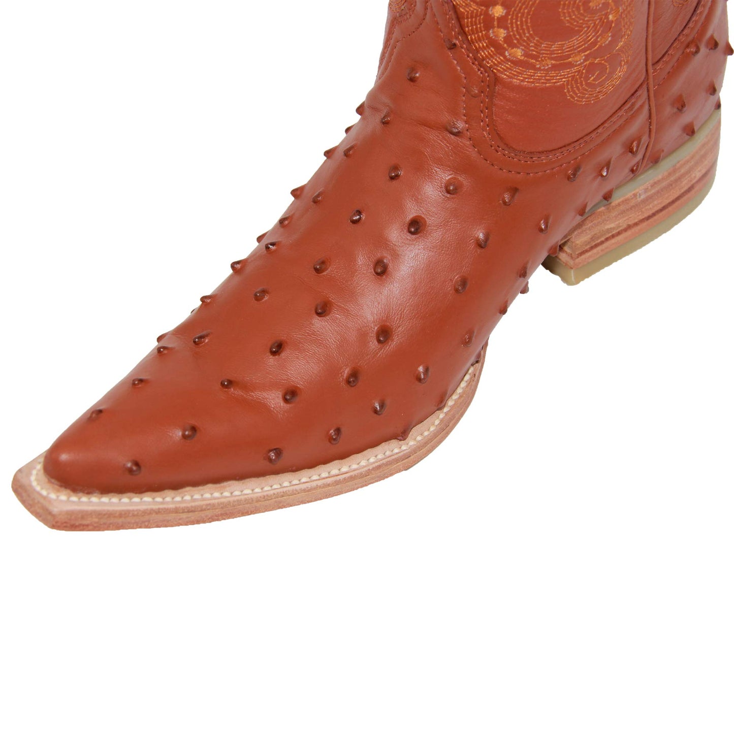 Men's Snip Toe Chihuahua Ostrich Print Cowboy Boot