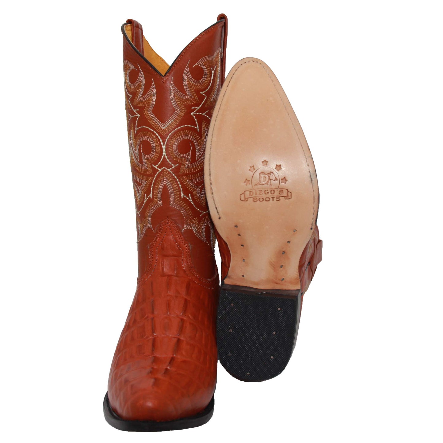 Men's Crocodile Print J Toe Western Cowboy Boot