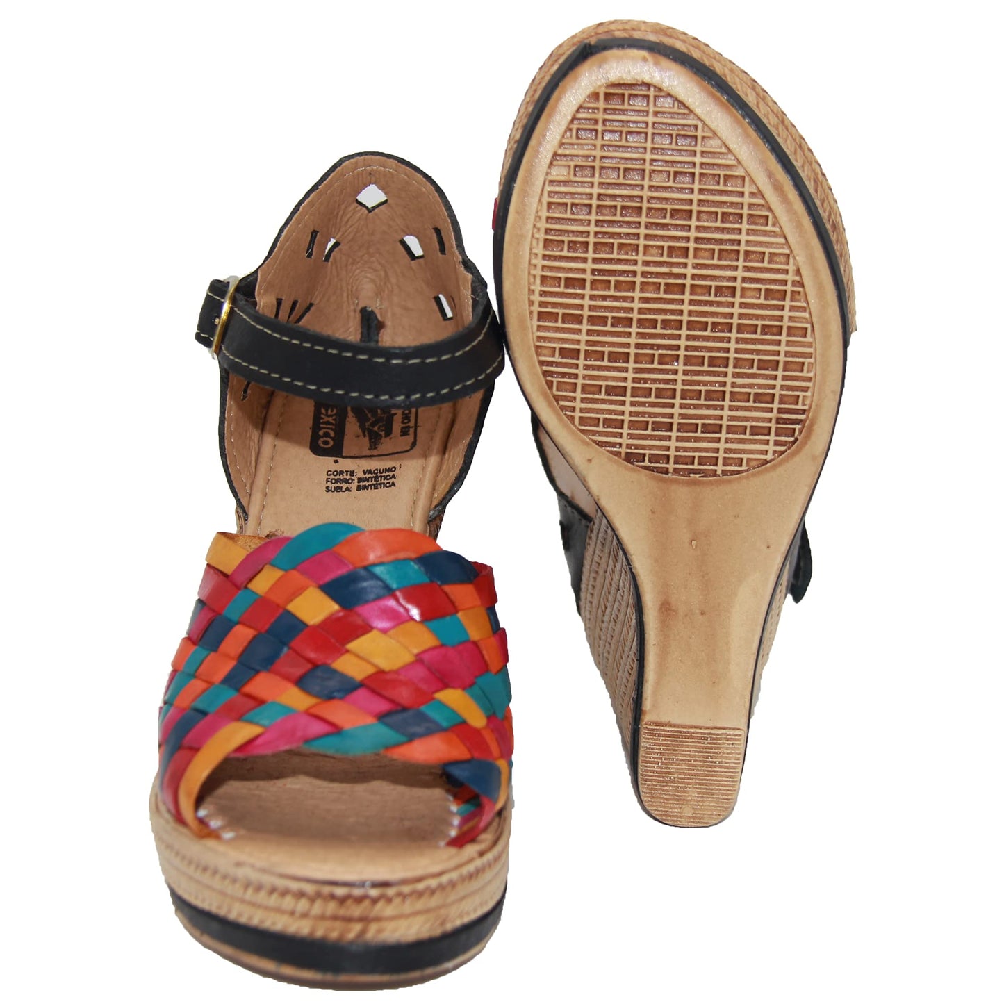 Women's Leather Mexican Huarache Wedge Sandal