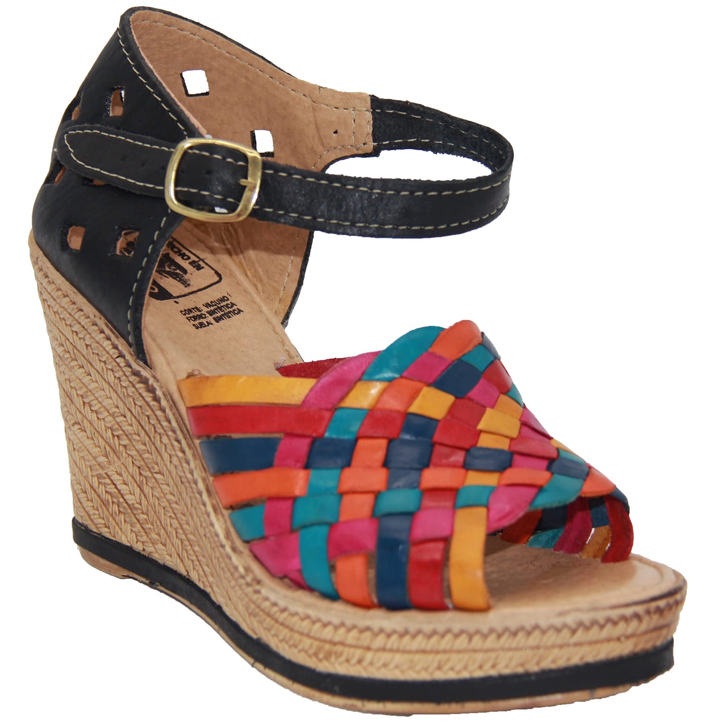 Women's Leather Mexican Huarache Wedge Sandal