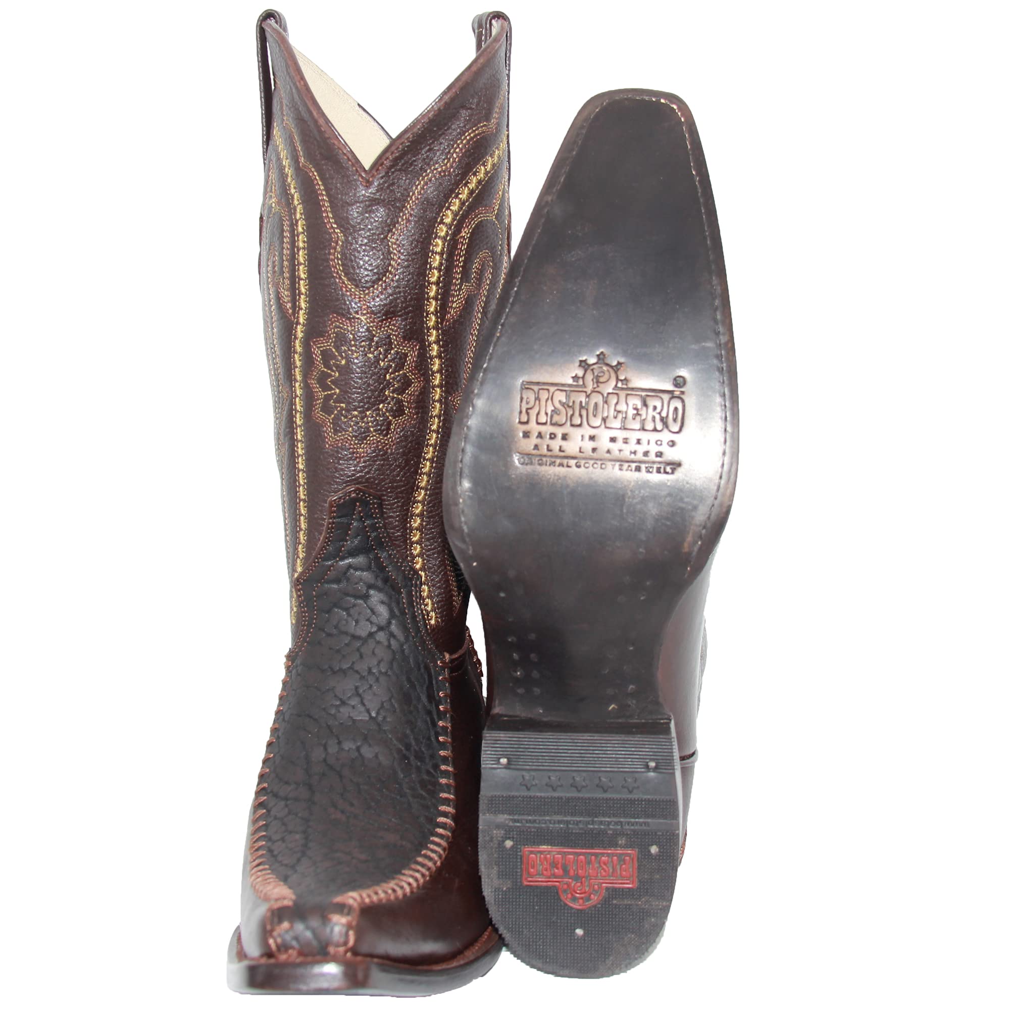 Men’s Genuine Leather Luxury Western Bull Neck Print Cowboy Boot