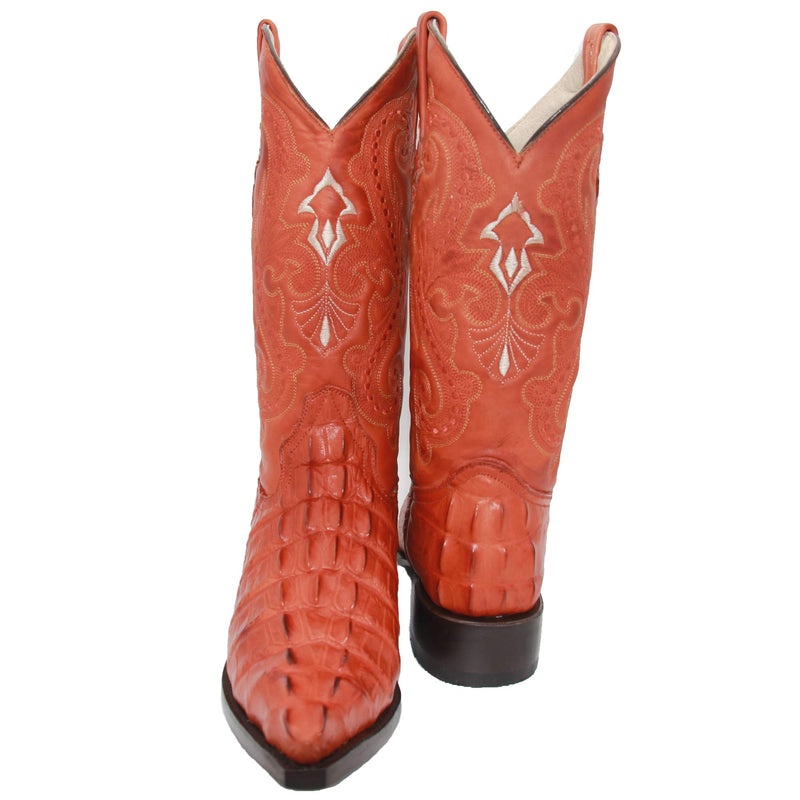 Mens Crocodile Alligator Print Leather Snip Toe Western Boots