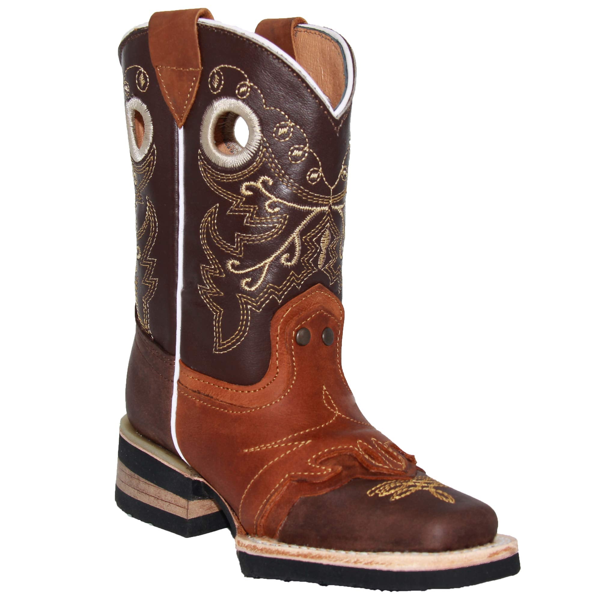 Kids Square Toe Studded Western Cowboy Boot