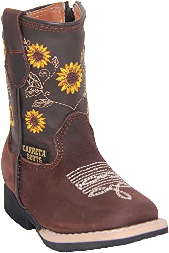 Infant Girls Sunflower Embroidered Cowgirl Boot