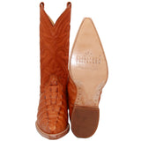 Mens Crocodile Alligator Print Leather Snip Toe Western Boots